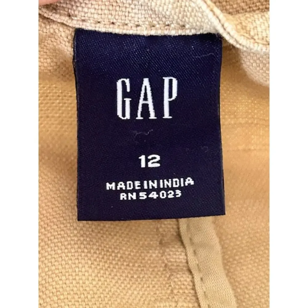 GAP Women’s Beige Linen Cotton Blazer Jacket Size 12 Y2K